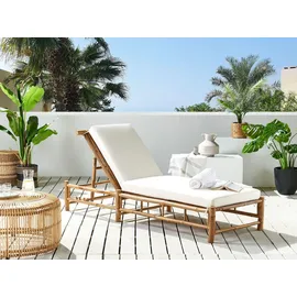 Beliani Ligure Gartenliege 199 x 74 x 72 cm Hellbraun