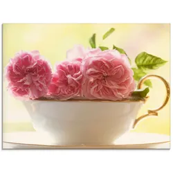 Artland Glasbild »Vintage Rosen«, Blumen, (1 St.), in verschiedenen Größen Artland Farbe Bild(er): pink