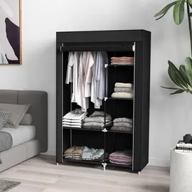 Homcom Kleiderschrank,, Schwarz, Metall, 43x162.5x103 cm, Schlafzimmer, Kleiderschränke