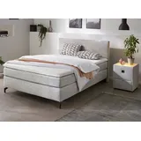 INOSIGN Boxspringbett Alinas, mit Topper und Zierkissen, in unterschiedliche Farbvarianten und Breiten lieferbar, grau