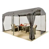 GRASEKAMP Seitenteile für Bogenpergola grau Kunststoff B/L: ca. 300x400 cm - grau