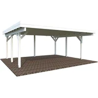 Palmako Carport Karl 20,6 m2 weiß lackiert Holzcarport