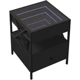 vidaXL Nachttisch mit Infinity-LED Schwarz 40x40x51 cm