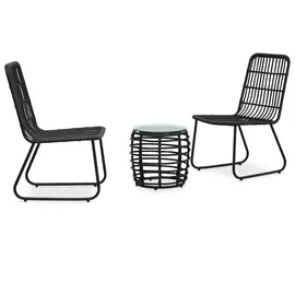 vidaXL Bistro-Set 3-tlg. Schwarz