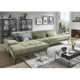 die planbar Eckcouch Polyester L-Form mit Kaltschaum-Polsterung 3-Sitzer Grün