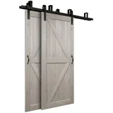 Home Deluxe Doppelschiebetür Solia Holzschiebetür grau