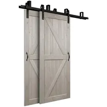 Home Deluxe Doppelschiebetür Solia Holzschiebetür grau