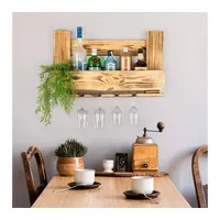 Wall-art K&L Wall Art Palettenmöbel für Weinflaschen Schweberegal Weinglas