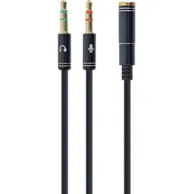 Gembird A-CM-4P-02 Mini Jack/4pin/ Audio Cable 0.2 M 2 X 3.5mm Schwarz