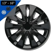 Radkappen 15 Zoll - Radzierblenden 4er-Set von 13-16 Zoll - Stormer Radblenden für die meisten Automarken und Stahlfelgen - Zierkappen in Schwarz - Schwarz