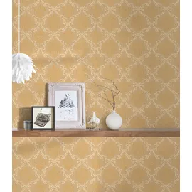 Architects Paper Textiltapete Tessuto Tapete mit Ornamenten barock 10,05 m x 0,53 m beige orange Made in Germany 956293 95629-3