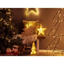 Weihnachtsdeko LED Pappelholz hellbraun Tannenbaum 35 cm JUVA