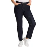 Ulla Popken Damen große Größen Übergrößen Plus Size Jeans Marie, Bootcut, Komfortbund, 5-Pocket-Schnitt Dark Blue Denim 24 724599903-24