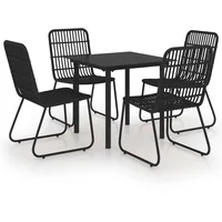 vidaXL 5-tlg Garten-Essgruppe Poly Rattan und Glas