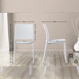 CLP Gartenstuhl Meton Stapelstuhl 42 x 42 x 81 cm weiß 2 St.