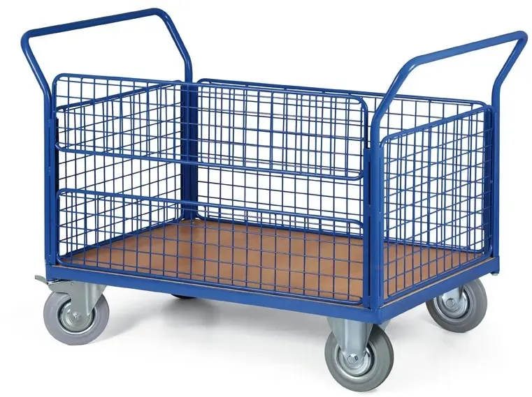 Plattformwagen mit Gitterwänden, 1200 x 800 mm, 500 kg