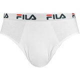 Fila Herren Slips im Pack - Briefs, Logobund, Urban, Cotton Stretch, einfarbig, S-2XL Weiß XL