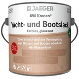 Jaegerlacke Holzlack Kronen 690 Yachtlack Bootslack Holzschutz 750 ml, farblos glänzend