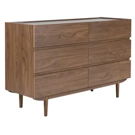 miliboo Kommode mit 6 Schubladen 120 cm Braun