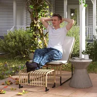 Outsunny Rattan Relaxsessel 93 x 93 x 80 cm weiß 1 St.