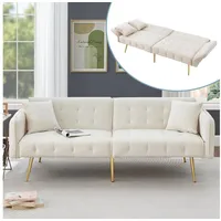 Odikalo 2-Sitzer Polstersofa Relaxsofa Lounge Sessel Verstellbar Rückenlehne Mehrfarbig weiß