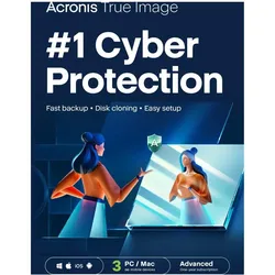 Acronis True Image Advanced 2025, 3 Geräte - 1 Jahr, 500 GB Cloud-Speicher