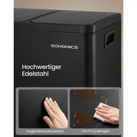 Songmics Mülleimer 15 l Schwarz