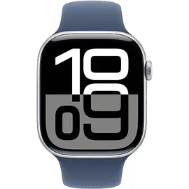 Apple Watch Series 10 GPS + Cellular 46 mm Aluminiumgehäuse silber Sportarmband denim M/L