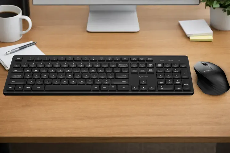 Neue Drahtlose Büromaus Triadyn ALYA Tastatur SKATHI und Maus GREIP 1600 DPI Schwarz