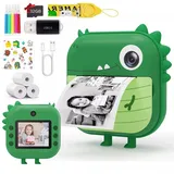 Vivitar Sofortbildkamera 2,4'' Bildschirm für Kinder mit 32GB Karte & Zubehör Kinderkamera (inkl. ZERO INK SOFORTDRUCK 12 MP Dual-Kamera für Kinder, 1080P HD Videokamera, Dual-Objektiv Digitalkamera, REICHE FUNKTIONEN) grün