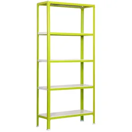 Proregal Wohnregal Living Koala Metal mit 5 Fachböden HxBxT 180 x 80 x 30 cm Fachlast 150 kg Grün/Weiß