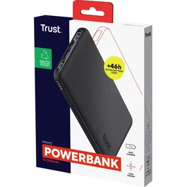 Trust Mobile Primo Dünne Powerbank Schnellladefunktion 10000 mAh, Nachhaltig, USB C Externer Akku, Tragbares Ladegerät 3A, Power Bank Handy, Smartphone, iPhone, iPad, Samsung, Xiaomi, Tablet
