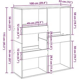 vidaXL Raumteiler 100 x 33 x 115 cm Braun