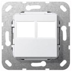 Gira Einsatz Modular Jack 2fach LexCom (reinweiß, glänzend)