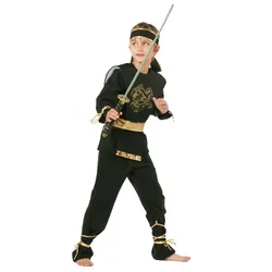 Schwarzer Drachenkämpfer Kinderkostüm - 140