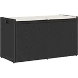 vidaXL Sitzbank Outdoor mit Stauraum und Kissen Schwarz 100 cm
