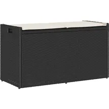 vidaXL Sitzbank Outdoor mit Stauraum und Kissen Schwarz 100 cm