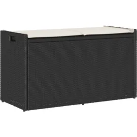 vidaXL Sitzbank Outdoor mit Stauraum und Kissen Schwarz 100 cm