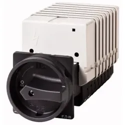 Eaton 091217 Hauptschalter, T5B, 63 A, Zwischenbau, 8 Baueinheit(en), 16-polig, HALT-Funktion, mit schwarzem Drehgriff und Sperrkranz