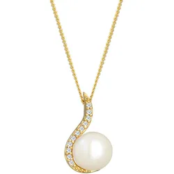 Elli DIAMONDS Klassisch Perle Diamant (0.055 ct.) 585 Gelbgold 45 Damen 