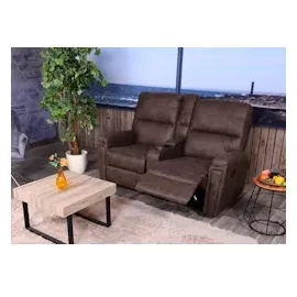 Mendler 2er Kinosessel HWC-K17, Relaxsessel Fernsehsessel Sofa, Nosagfederung Getränkehalter Fach ~ Stoff/Textil braun