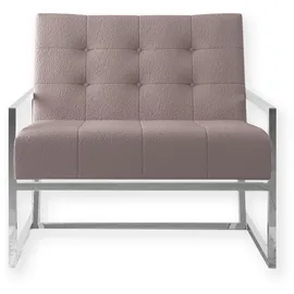 s-style möbel Loungesessel Tampa Bouclé 84 x 81 x 89 cm Rosa