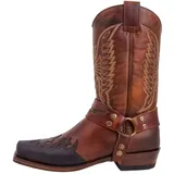Westernstiefel Herren Klassisch Stiefeletten Cowboy Stiefel Rutschfeste Bequeme Schlupfstiefel Reitstiefel Trachten Halbhohe Wikingerstiefel Plateaustiefel Breit Vintage Boots Cowboystiefel Elegant - 42 EU
