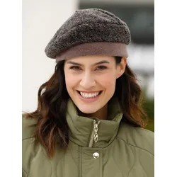 Baskenmütze CASUAL LOOKS, Damen, grau (taupe), Kunstfaser, Mützen