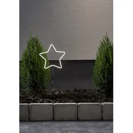 Star-Trading LED-Lichterstern Solarleuchte Kunststoff, Metall, Stahl 22x58 cm 8 Funktionen weiß