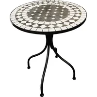 Mojawo Mosaik Tisch Balkontisch Gartentisch rund Ø60xH70 cm Anthrazit /Grau