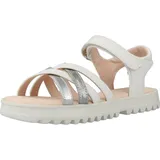 GEOX Mädchen J Coralie Gir Sandal, White Silver, 29 EU