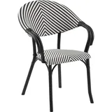 4er-Set LAGOS | Bistro Rattanstuhl | Schwarz/Weiß | Kunststoff | Stapelbar
