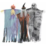 vidaXL Hängender Halloween Geist 3 pcs Mehrfarbig 61 x 97 cm Polyester