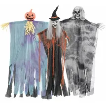 vidaXL Hängender Halloween Geist 3 pcs Mehrfarbig 61 x 97 cm Polyester